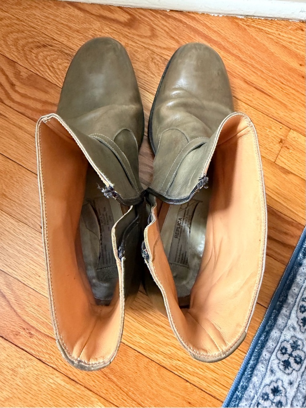 Maison Margiela Light Olive Calf Skin Vibram Sole Men’s Ankle Boots Size EU 45 - Picture 9 of 16